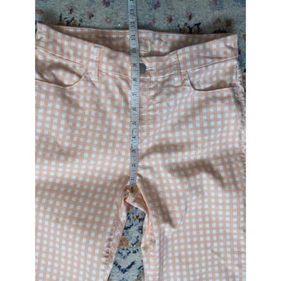 Chico's Peach Gingham Perfect Stretch Girlfriend Slim Leg Capri - 0 (S/4) - Picture 6 of 12